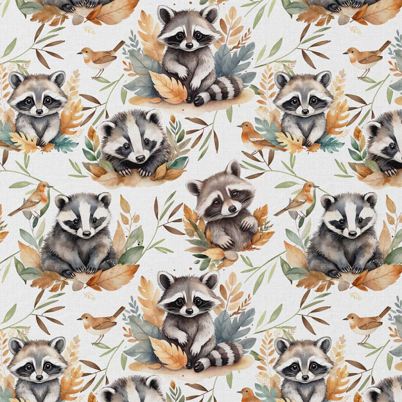 Printed Cotton BLAISE White / Orange
